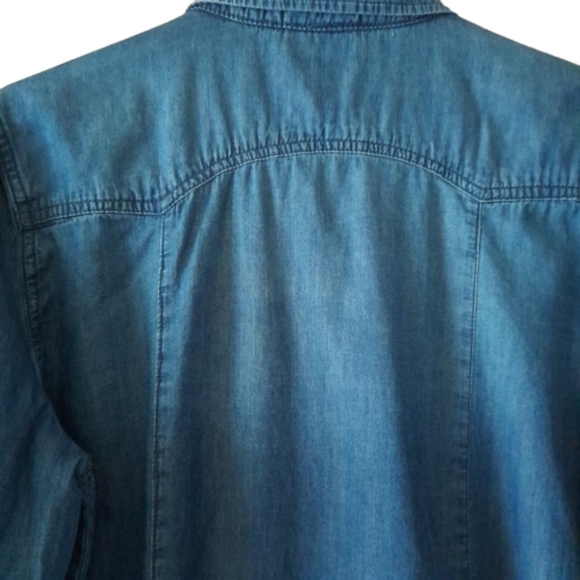 Nanette Lepore Denim Jean Top Womens Large Snap Western Cowgirl - Picture 4 of 13